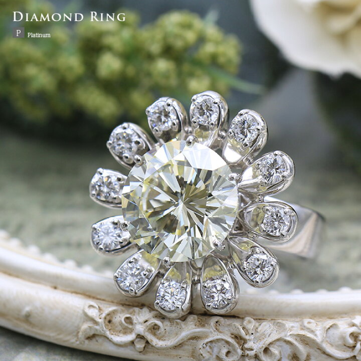 楽天市場】8.20ct ダイヤモンドデザインリング センター7ct プラチナ 