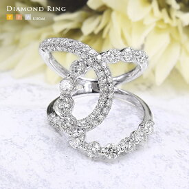 ダイヤモンドリング　パヴェ　エタニティリング　クロス　ダイヤモンド リング 2.0ct　SIクラス　Gカラー ラウンドブリリアントK18YG,PG,WG ゴールド リング【母の日 プレゼント ギフト お祝い ジュエリー 誕生日 記念日 クリスマス】