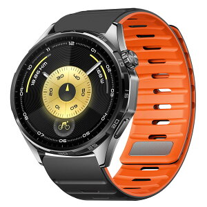 [PONATTENO] �����p�x���g For HUAWEI WATCH GT 6 46mm/GT 6 Pro 46mm�p �N�C�b�N�t�B�b�g �����x���g �}�O�l�b�g ���C�z�� �V���R���\�� �h�� �X�|�[�c�X�g���b�v (�u���b�N+�I�����W)