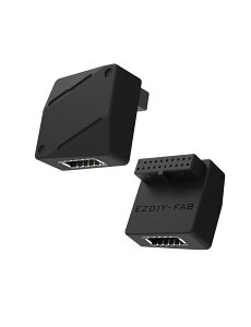 EZDIY-FAB USB3.2 Gen1 19�s�� - Type-E L�^ 90�x ���p�A�_�v�^�[ ���w�b�_�[ �����ϊ� �}�U�[�{�[�h�p USB 3.0�t�����g�p�l�� Type-C�ϊ� ���z�� �ȃX�y�[�X ���h�~ ���o�[�X�^�C�v �� - 1�p�b�N