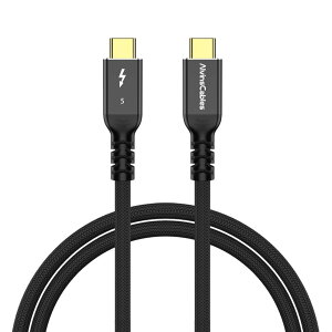 Alvin's Cables [Intel�F��] Thunderbolt 5 �P�[�u�� 120Gbps�ш敝�E240W PD�[�d�E16K �����t���b�V�����[�g�Ή� - USB-C to USB-C, Thunderbolt 4/3 & USB4 �݊�, MacBook/Windows/�h�b�N/eGPU�p 90cm