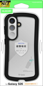 �G���R�� Galaxy S26 (SC-51G) �P�[�X �J�o�[ �N���A �ϏՌ� �Ռ��z�� �n�C�u���b�h TPU Grippy ��ɓ���� �O���b�v�� �J�����ی� ���C�����X�[�d�Ή� �X�g���b�v�z�[���V�[�g �u���b�N PM-G261GRPFCBK