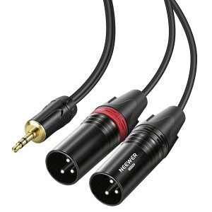 NEEWER 3.5mm 1/8�C���` TRS AUX to �f���A��XLR�u���C�N�A�E�g�P�[�u�� 182cm �I�X to �I�X �I�[�f�B�I�R�[�h�A�_�v�^ �ϊ��R�l�N�^�[�P�[�u�� �X�}�z/�^�u���b�g/�m�[�g�p�\�R��/�{�C�X���R�[�_�[/MP