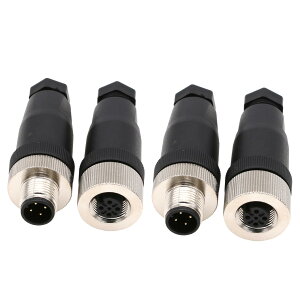 Eonvic M12 4�s���I�X&���X�R�l�N�^�A12mm A�R�[�h�H�Ɨp�~�`�R�l�N�^�A�A���V�[���h�t�B�[���h�A�Z���u�����C���A�u���Z���T�[ IP67 250V 4A AC/DC �X�g���[�g 2�Z�b�g