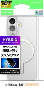�G���R�� Galaxy S26 (SC-51G) �P�[�X �J�o�[ �N���A �ϏՌ� �Ռ��z�� �}�O�l�b�g MAGKEEP �n�C�u���b�h TPU 4�p�G�A�[�N�b�V���� �w�ʍd�x5H ���C�����X�[�d�Ή� �z���C�g PM-G261MAG02WH