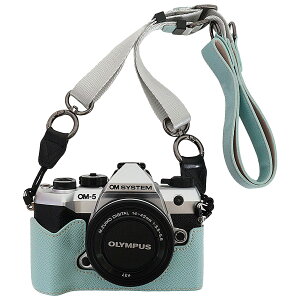VOVMOEYA �J�����P�[�X OM-5 Mark II �p �J�����P�[�X ���߉\�ȃV�����_�[�X�g���b�v Olympus om5 mk2 PU���U�[�J�o�[ ������� �ی� �҂�����t�B�b�g �O�r�Ή� om5 Mark ii �A�N�Z�T���[, �u���[