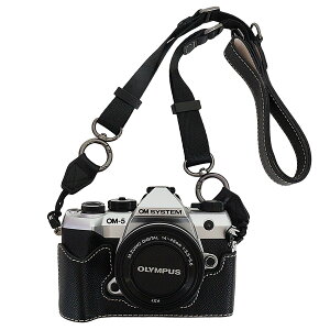 VOVMOEYA �J�����P�[�X OM-5 Mark II �p �J�����P�[�X ���߉\�ȃV�����_�[�X�g���b�v Olympus om5 mk2 PU���U�[�J�o�[ ������� �ی� �҂�����t�B�b�g �O�r�Ή� om5 Mark ii �A�N�Z�T���[, �u���b�N///�z