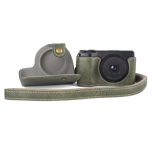 Rieibi Ricoh GR/GR II/GR III/GR IIIx/GR IV�J�����p�P�[�X ���O���\��PU���U�[�ی�J�o�[ ���߉\�ȃV�����_�[�X�g���b�v�t�� �O���[��