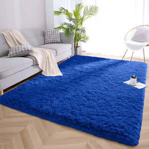 bingkeer ���O �u���[ �J�[�y�b�g �V���M�[ �ӂ�ӂ탉�O�}�b�g 200X300cm �k���� �O�~ �􂦂� �C���e���A ��[�E���g�[�Ή� �x�b�h�T�C�h �Q���p (�т̒���30mm�A����7mm)