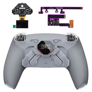 eXtremeRate ps5�R���g���[���[(BDM-030&040&050&060)�ɑΉ��pSPARK�w�ʃp�h���L�b�g�AOLED�f�B�X�v���C����+�N���b�N�g���K�[�X�g�b�v+�l�ԍH�w�O���b�v�A���}�b�v�Ή�4�o�b�N�{�^���Z�b�g�y�O��