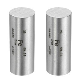 PATIKIL 鉄製スティック2個セット 0.8x2インチ 高密度鉄元素ロッド 金属元素周期表コレクション 実験教材 理科授業 科学教育