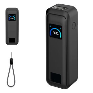 For Anker Prime Power Bank (20100mAh, 220W) �p �P�[�X �J�o�[ �V���R���ی�P�[�X+�X�g���b�v �yHUKWIMO�z ��LED���C�g �S�ʕی� �ϏՌ��� �h�� �h�o �y�� �L�Y�h�~ �����h�~�ی� [�u���b�N ��]
