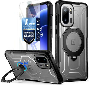 POETIC OnePlus 15R�p�P�[�X | �~���^���[�O���[�h�ϏՌ��ی�J�o�[ | 360°��]���}�O�l�b�g�����O�X�^���h | �����K���X�X�N���[���v���e�N�^�[�t�� | �������}�b�g�d�グ�P�[�X | �u���b�N/�N��