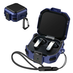 �P�[�X For Galaxy Buds4 Pro /Buds4 �p PC+TPU�f�ސ� ���[�P�[�X ���b�N�o�b�N���t�� �֗� ���s �y�� �L�Y�h�~ �h�o �h�k �y�ʏ��^ �ی�P�[�X �����h�~ Galaxy Buds4/Buds4 Pro�p �S�ʕی�J�o�[(�u���[)