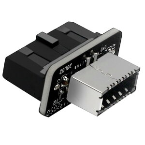 WLGQ USB3.0 19�s�� Type-E �ϊ��A�_�v�^�[ �����}�U�[�{�[�h�p USB 3.2 Gen1/Gen2 Type-C �t�����g�p�l���|�[�g �g���J�[�h�Ή� �u���b�N