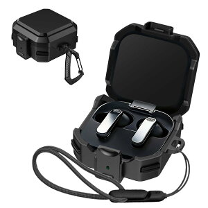 �P�[�X For Galaxy Buds4 Pro /Buds4 �p PC+TPU�f�ސ� ���[�P�[�X ���b�N�o�b�N���t�� �֗� ���s �y�� �L�Y�h�~ �h�o �h�k �y�ʏ��^ �ی�P�[�X �����h�~ Galaxy Buds4/Buds4 Pro�p �S�ʕی�J�o�[(�u���b�N)