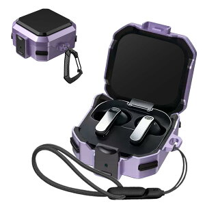 �P�[�X For Galaxy Buds4 Pro /Buds4 �p PC+TPU�f�ސ� ���[�P�[�X ���b�N�o�b�N���t�� �֗� ���s �y�� �L�Y�h�~ �h�o �h�k �y�ʏ��^ �ی�P�[�X �����h�~ Galaxy Buds4/Buds4 Pro�p �S�ʕی�J�o�[(�p�[�v��)