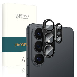 PRODELI For Galaxy S26 Ultra ��p �J�����t�B���� �d�x9H �L�Y�h�~ �A���~������+AR�����ߗ������K���X �P�[�X�Ɋ��Ȃ� �����Y �ی�t�B���� (�u���b�N/1������)