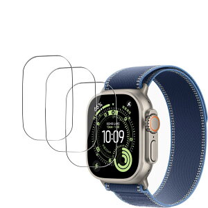 �y3���Z�b�g�zFor Apple Watch Ultra 3(2025) / 2 / 1 (49mm) �K���X�t�B���� �ی�t�B���� �yMoahsiuny�z���{���Ɏq�� ���d�x9H �C�A�h�~ �h�w�� �ϏՌ� ��U�h�~ �\��t���ȒP ��ʑN�₩ �����z��
