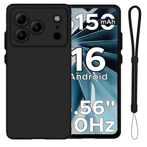 For DOOGEE Note56 �P�[�X �u���b�N YILLIONS �w��h�~ TPU�f�� ���ϖh�~ �ϏՌ� �y���^ �ی�J�o�[ �X�}�z�P�[�X �����h�~ DOOGEE Note56 �J�o�[ �P�[�X (�u���b�N)