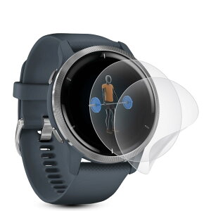 �y�A���`�O���A �t�B���� 2���Z�b�g�zGarmin Venu 2 ��p �t���ی�t�B���� ��TPU�f�ނ��Y�풅�E�A�C�A&�w��h�~�A�S�ʕی������ ���˒ጸ �X�N���b�`�h�~ �K�[�~�� Venu 2 �ی�t�B����