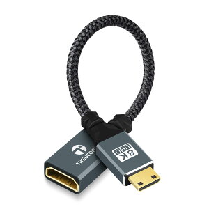 Thsucords Mini HDMI to HDMI�ϊ��A�_�v�^ 0.2M Mini HDMI(�I�X)-HDMI(���X)�ϊ��P�[�u�������P�[�u�� HDTV �v���W�F�N�^�[�O���t�B�b�N�J�[�h�^�u���b�g������8K�����4K�𑜓x���T�|�[�g