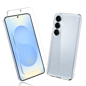 �y1+1���Z�b�g�z1�� FOR Galaxy S26 Plus 5G �p�̃K���X�t�B���� + 1�� FOR Galaxy S26 Plus 5G �p�̕ی�J�o�[�����ی� �\�j�[ TPU �\�t�g �V���R���P�[�X �����K���X / �d�x9H / ������/�ی�t�B���� PCduoduo