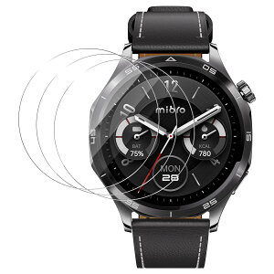 (3������)For Mibro Watch GT 46mm �t�B���� �����K���X�yLAZIRO�z9H�d�x ��0.33mm 2.5D �t���ی�t�B���� �C�A�h�~ �����z�� �ώw�� ������ �t���J�o�[ �\��t���ȒP �����ߗ� �������Ŕ�����
