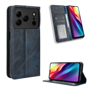 HOOZEE For DOOGEE Note56 / Note56 Pro / Note56 Plus �P�[�X �J�o�[ PU���U�[�蒠�^ �}�O�l�b�g�J�� �Ռ��z��TPU�����V�F�� �y�� �S�ʕی� �J�[�h���[ �X�^���h�@�\ �X�s�[�J�[�z�[���ʘb�Ή� (�u���[)