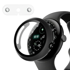 Google Pixel Watch 4 45mm ケース PC素材 一体型 保護カバー SpinoArmor 充電可能 保護ケース 取り外し不要 裏面充電対応 充電補助器付き 高耐久 指紋防止 落下防止 滑り止め スマートウォッチ保護 対