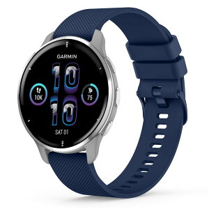 �K�[�~�� �����o���h 20mm�r���v Garmin Vivoactive 6/Vivoactive 5/Approach S50/ S44 / Forerunner 570 42mm/ Forerunner 165/165 music/Venu Sq 2�Ή� �_�炩�� �V���R���o���h �����ȒP �j�����p(�_�[�N�u���[)