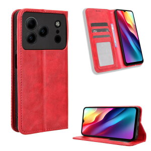 HOOZEE For DOOGEE Note56 / Note56 Pro / Note56 Plus �P�[�X �J�o�[ PU���U�[�蒠�^ �}�O�l�b�g�J�� �Ռ��z��TPU�����V�F�� �y�� �S�ʕی� �J�[�h���[ �X�^���h�@�\ �X�s�[�J�[�z�[���ʘb�Ή� (���b�h)