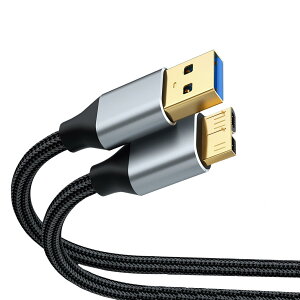 ALLVD USB3.0 MicroB USB�P�[�u�� �^�C�v(�^�C�vA�I�X - �}�C�N���^�C�vB�I�X) �����]���Ƌ}���[�d �O�t��HDD SSD �h���C�u �f�W�J�� �ȂǂɑΉ� 0.25M