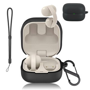 DEVEPLUS SONY LinkBuds Clip ��p �P�[�X �_�炩�� �ȒP���t�� �\�j�[(SONY) WF-LC900 �Ή� �P�[�X �h�o �����^ �����h�~ �L�Y�h�~ �w��h�~(�u���b�N)