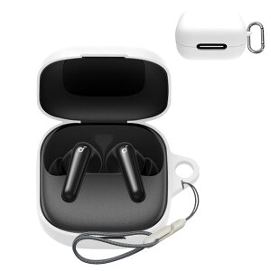 For Anker Soundcore P31i �P�[�X�ی�J�o�[ �ی�P�[�X �V���R���P�[�X SpinoArmor �����[�d�\ �S�ʕی� �����h�~ �L�Y�h�~ �ϏՌ� �h�o �y�� ���[ �J���r�i�t�� Anker Soundcore P31i�Ή�(�z���C�g)