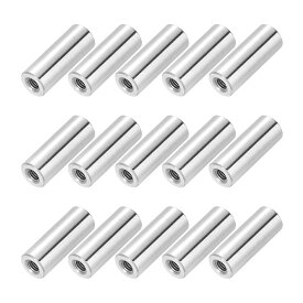 丸型コネクタナット ステンレススチール シルバー M3x0.5mm 外径6mm 高さ16mm 15個入 ネジ付き スタッドチューブ カップリングナット