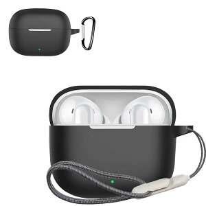 For HUAWEI FreeBuds SE 4 ANC �P�[�X �J�o�[ (�J���r�i�t��+�X�g���b�v�t�� ) �V���R�����[ �����h�~ �L�Y�h�~ �ϏՌ� �����[�d�\ �h�� �h�o HUAWEI FreeBuds SE 4 ANC �p �P�[�X �J�o�[(�u���b�N)