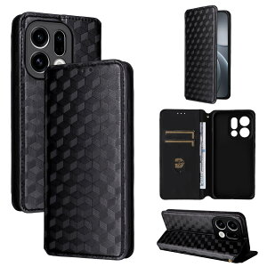 For OPPO Find X9 �P�[�X �蒠�^ �J�o�[ ���z�^ ��v���� �J�o�[ �ϏՌ� �S�ʕی� �J�[�h���[ ���� �U�[ �J�[�h�|�P�b�g ���� �X�^���h�@�\�t�� �}�O�l�b�g �z (�u���b�N)