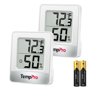 ThermoPro�T�[���v�� ���x�v �����x�v ���x�v���� �����v �f�W�^�� �A�i���O ���� �R���p�N�g ��}�[�N �Ǌ|�� ���X�^���h �}�O�l�b�g �z���C�g2�p�b�N TP49