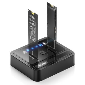 FIDECO M.2 NVMe SATA SSD �N���[�i�[�h�b�N USB 3.2 Gen 2 x2 20Gbps M.2 NVMe �N���[�i�[�f���v���P�[�^�[ �I�t���C���N���[���Ή� UASP�����Trim�Ή� �u���b�N