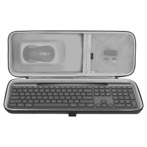 Geekria �L�[�{�[�h �L�������O�o�b�O ���W�N�[�� Logitech Signature Slim Solar+ K980, CLVX 1 ���� �^�b�`�p�b�h �L�[�{�[�h�ɑΉ� EVA �n�[�h�V�F�� �g���x�� �����p�P�[�X (�_�[�N�O���[)