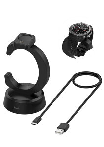 Amazfit T-Rex Ultra 2/Amazfit Active Max/T-REX3 Pro/Amazfit T-REX3 /Balance2/Helio Strap �X�}�[�g�E�H�b�` �Ή� �[�d�X�^���h �[�d�h�b�N �[�d�P�[�u�� �[�d�� C�^ �yYAJOJO�z�����^�ѕ֗� ���C�z�� �y�� (�u���b�N)