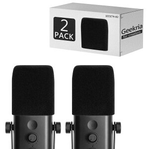 Geekria �N���G�C�^�[���߂̃}�C�N�E�B���h�X�N���[�� FIFINE AmpliGame AM8 �ɑΉ� �|�b�v�K�[�h �}�C�N�J�o�[ �}�C�N���h �}�C�N�X�|���W �t�H�[���t�B���^�[ (Black / 2 Pack)