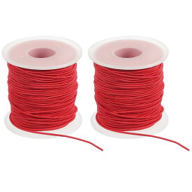 PATIKIL 伸縮性 ブレスレット 用 ゴム 紐 164フィート/50メートル 長さ 1.2 mm 直径 2ロール 頑丈 伸ばし コード 宝石 制作 ネックレス ビーズ クラフト DIY 赤
