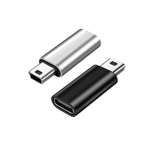 Type-C to �~�jUSB �A�_�v�^�[ 2�p�b�N Type-C (���X) Mini USB (�I�X)�A�_�v�^�[ �[�d�ƃf�[�^�]�� �~�jUSB mini�ϊ��A�_�v�^�[ �f�W�^���J�����A�R���s���[�^�AGPS�ɑΉ�(�u���b�N&�V���o�[)