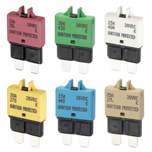 DMiotech 6���� 28V DC 5A/10A/15A/20A/25A/30A �}���`�J���[ ATC/a t o �蓮�ċN���\�~�j�q���[�Y�A�\�[�g�����g�L�b�g �����ԗp�T�[�L�b�g�u���[�J�[ ��/�ݕ���/SUV/�D��/�{�[�g/�I�[�g�o�C�p