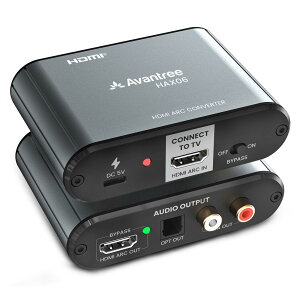 Avantree HAX06 �e���r�p HDMI ARC �����ϊ��� ARC ���� ���f�W�^��+RCA+HDMI�����o�̓A�_�v�^�[ ���������� �T�E���h�o�[/�w�b�h�z�������o�͉\ �p�X�X���[�Ή� �I�[�f�B�I�R���o�[�^�[ Dolby Di