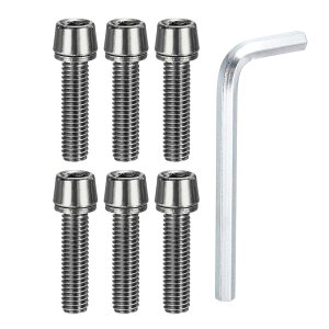 PATIKIL M5 x 20mm �o�C�N�X�e���{���g 6�_�Z�b�g(���b�V���[&�����`�t��)BMX/MTB/���[�h�o�C�N�p �V���o�[