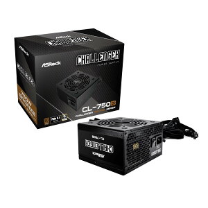 ASRock Challenger ������GPU�Ή� PC�d�����j�b�g 750W PCIe5.1�Ή� 80PLUS Bronze ATX 2.52 �������P�[�u�� 12V-2x6 �P�[�u���t�� CL-750B