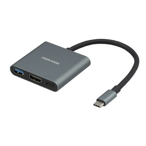 �O���[���n�E�X(Green House) �h�b�L���O�X�e�[�V���� USBType-C 4K �f���o�� iPad Pro Nintendo Switch�Ή� �V���o�[ GH-MHC3A-SV
